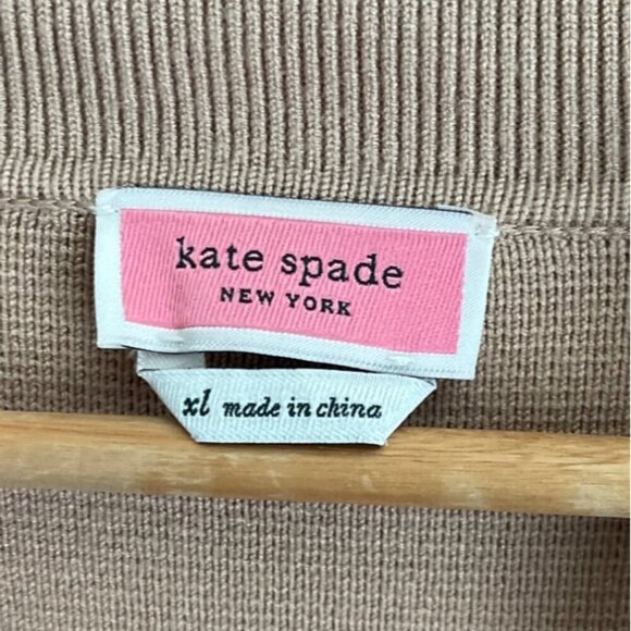 Kate Spade Women Coat Size XL Blush/Neutral Knit Minimalist Quiet Luxury Preppy - Picture 4 of 10